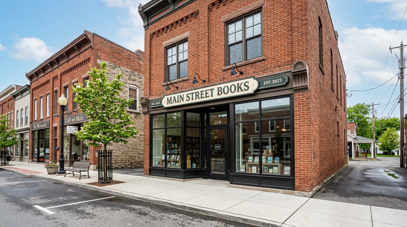 Finished commercial storefront building in downtown Oneonta, NY