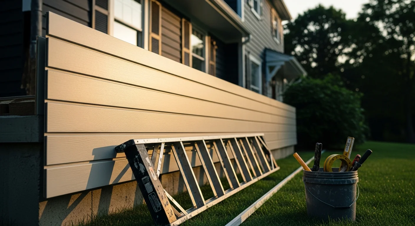 New siding installed on residential home exterior