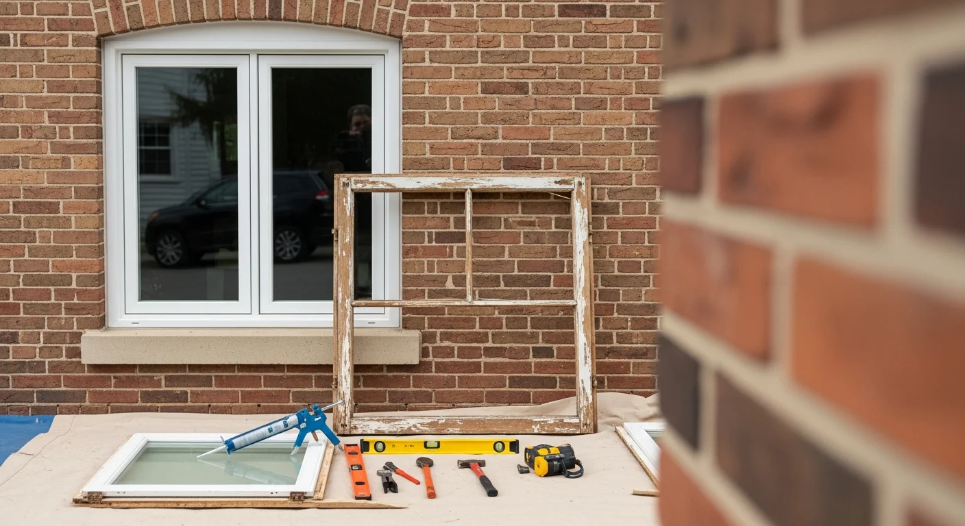 New windows installed in residential home exterior