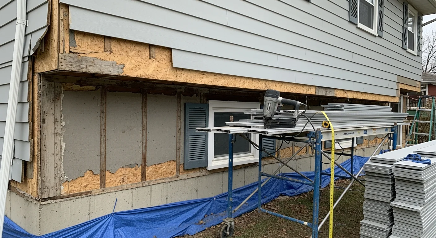 Freshly installed siding on a single-family home in Vestal, NY, showing clean panel lines and updated exterior trim. The home exterior reflects a completed upgrade on a mid-century ranch-style property typical of the Vestal area.
